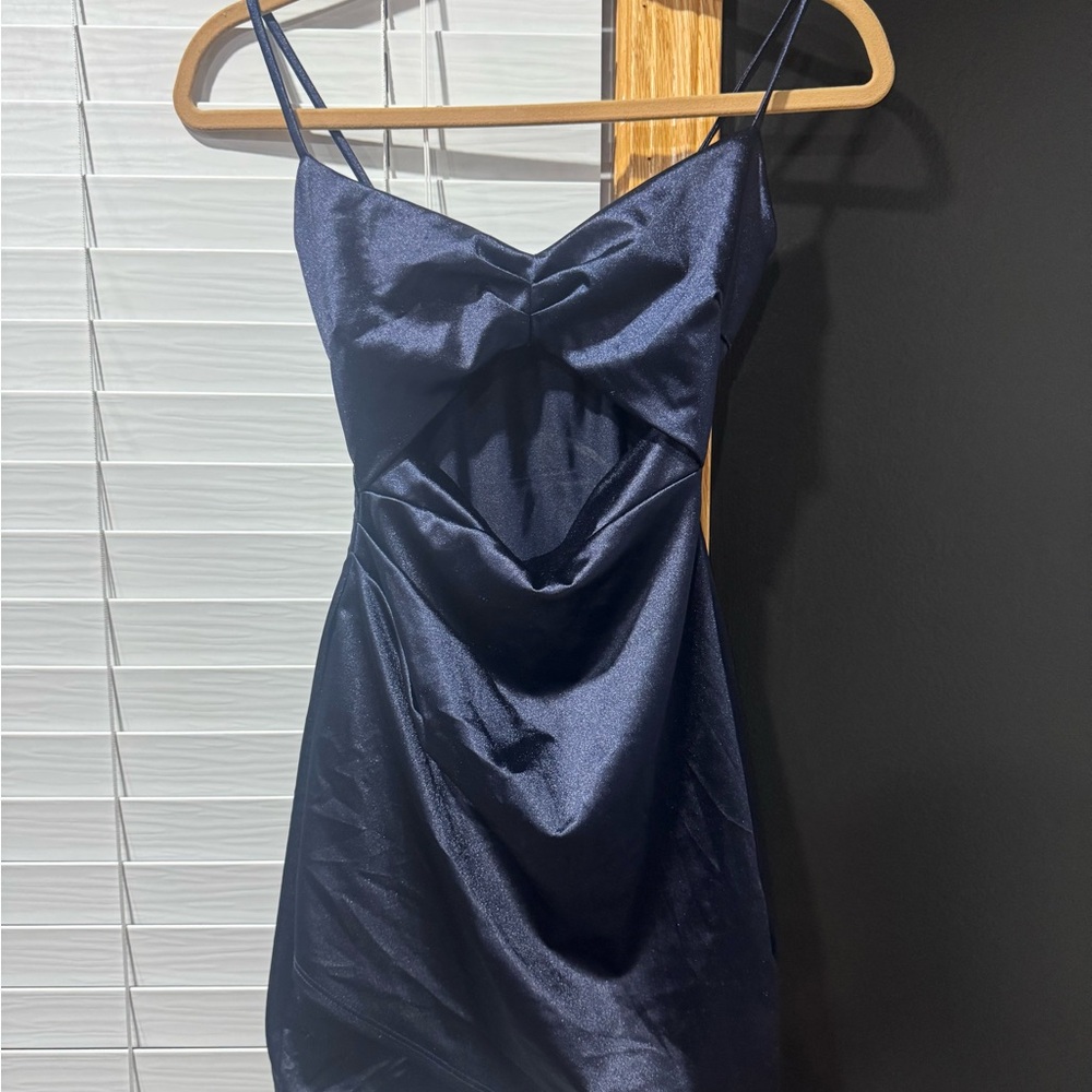 Windsor Midnight Blue Satin Mini Dress